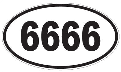 6666 - Oval Sticker