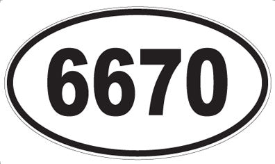 6670 - Oval Sticker