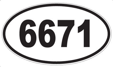 6671 - Oval Sticker