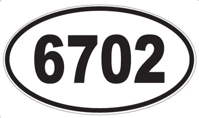 6702 - Oval Sticker