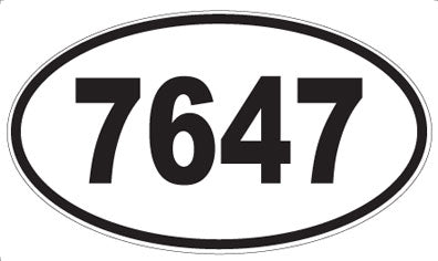 7647 - Oval Sticker