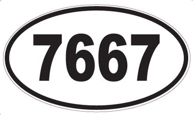 7667 - Oval Sticker