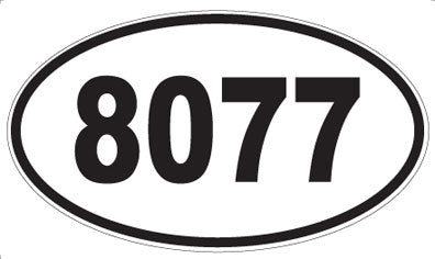 8077 - Oval Sticker