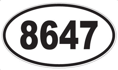8647 - Oval Sticker