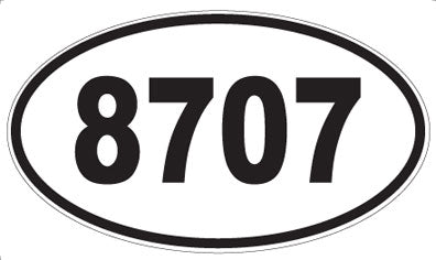 8707 - Oval Sticker