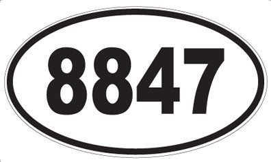 8847 - Oval Sticker