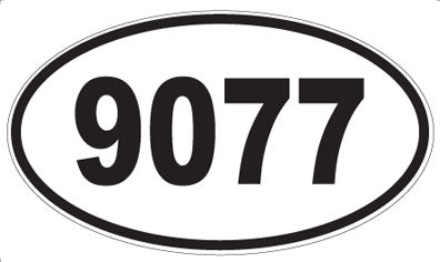 9077 - Oval Sticker