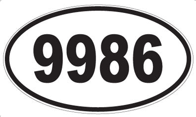9986 - Oval Sticker