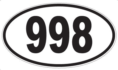 998 - Oval Sticker