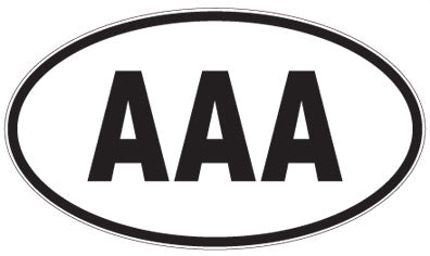 AAA - 3 Letter Initials Oval Sticker