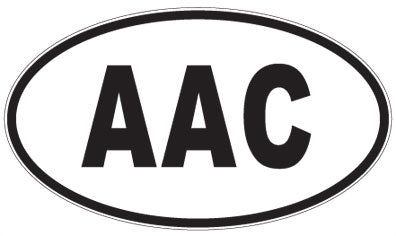 AAC - 3 Letter Initials Oval Sticker