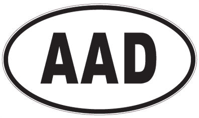 AAD - 3 Letter Initials Oval Sticker