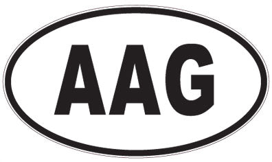 AAG - 3 Letter Initials Oval Sticker