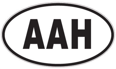 AAH - 3 Letter Initials Oval Sticker
