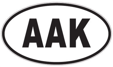 AAK - 3 Letter Initials Oval Sticker