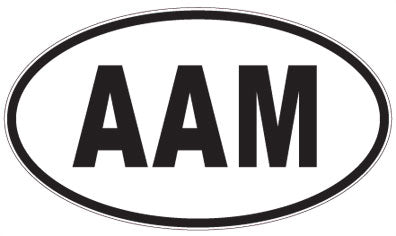 AAM - 3 Letter Initials Oval Sticker