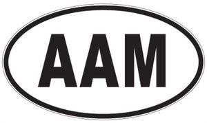 AAM - 3 Letter Initials Oval Sticker