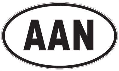 AAN - 3 Letter Initials Oval Sticker