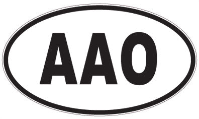 AAO - 3 Letter Initials Oval Sticker