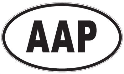 AAP - 3 Letter Initials Oval Sticker