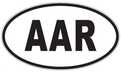 AAR - 3 Letter Initials Oval Sticker