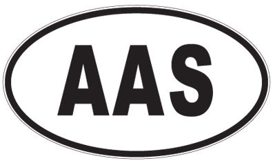 AAS - 3 Letter Initials Oval Sticker