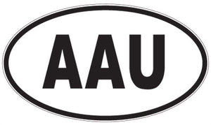 AAU - 3 Letter Initials Oval Sticker