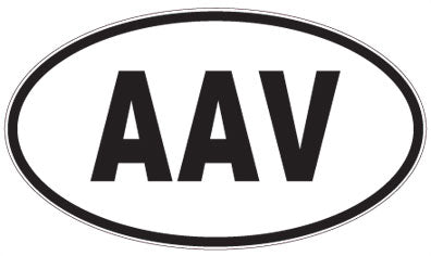 AAV - 3 Letter Initials Oval Sticker