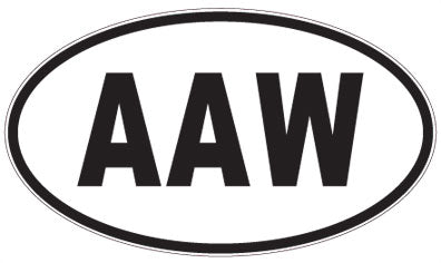 AAW - 3 Letter Initials Oval Sticker