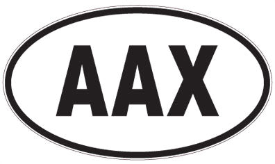 AAX - 3 Letter Initials Oval Sticker