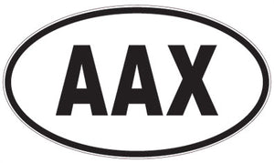 AAX - 3 Letter Initials Oval Sticker