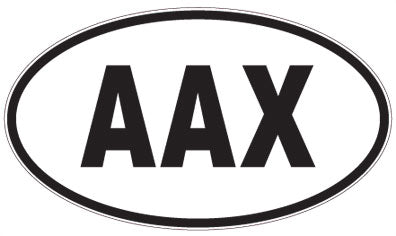 AAX - 3 Letter Initials Oval Magnet