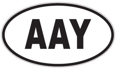 AAY - 3 Letter Initials Oval Sticker