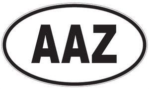 AAZ - 3 Letter Initials Oval Sticker