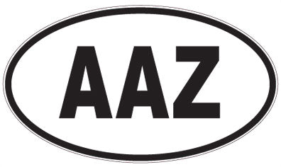 AAZ - 3 Letter Initials Oval Magnet