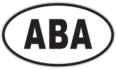 ABA - 3 Letter Initials Oval Sticker