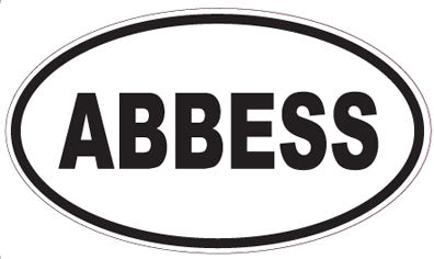 ABBESS - Oval Sticker