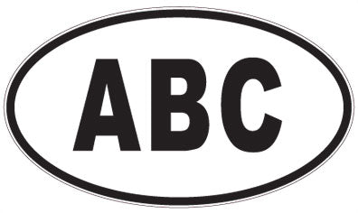 ABC - 3 Letter Initials Oval Magnet