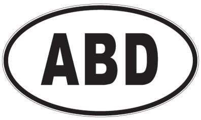 ABD - 3 Letter Initials Oval Sticker