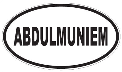 ABDULMUNIEM - Oval Sticker