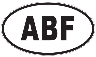 ABF - 3 Letter Initials Oval Sticker