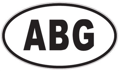 ABG - 3 Letter Initials Oval Sticker