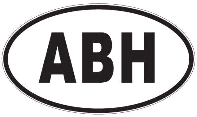 ABH - 3 Letter Initials Oval Sticker