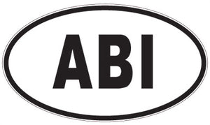 ABI - 3 Letter Initials Oval Sticker