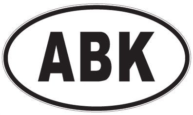 ABK - 3 Letter Initials Oval Sticker