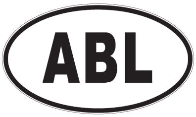 ABL - 3 Letter Initials Oval Sticker