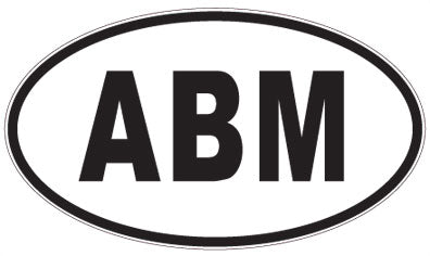 ABM - 3 Letter Initials Oval Sticker