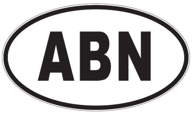 ABN - 3 Letter Initials Oval Sticker