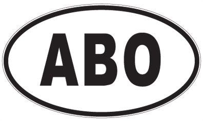 ABO - 3 Letter Initials Oval Sticker