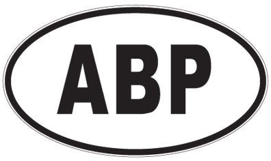 ABP - 3 Letter Initials Oval Sticker